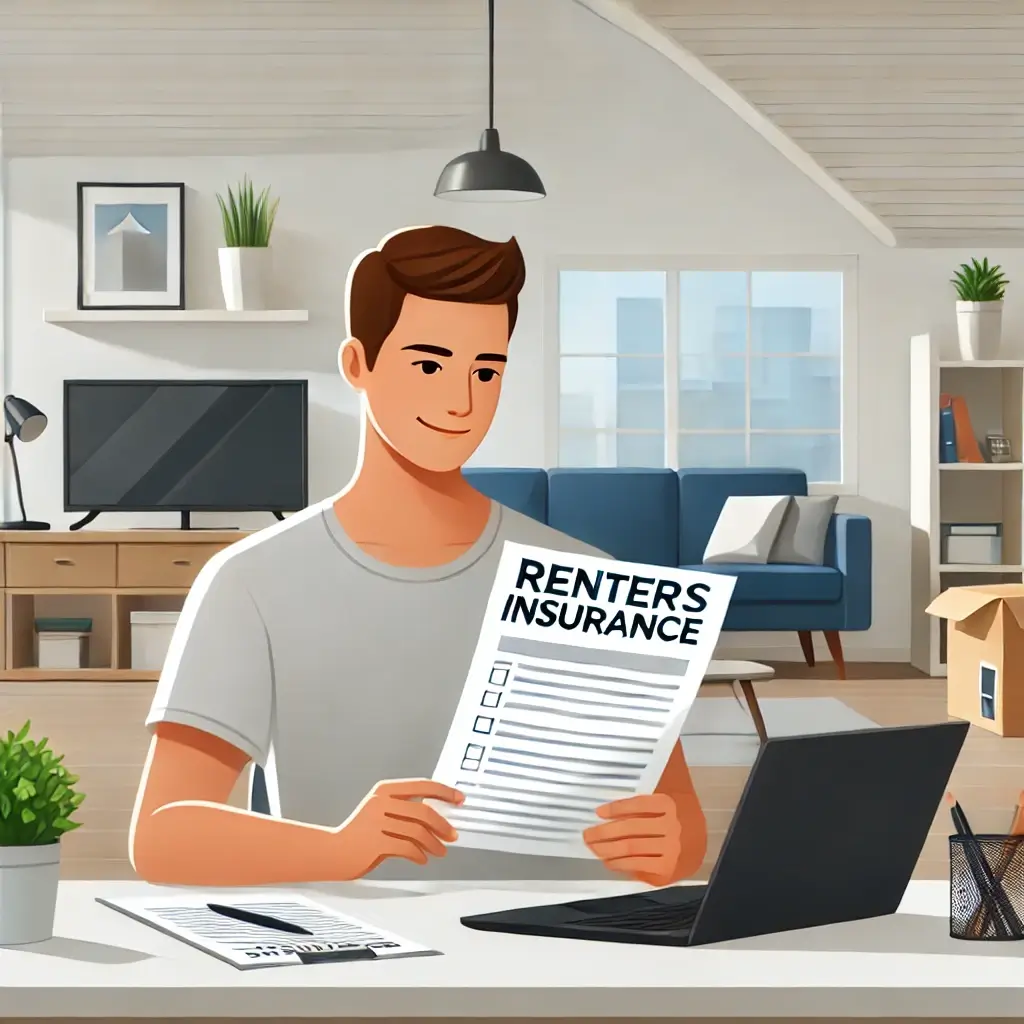 A-renter-reviewing-a-renters-insurance-policy