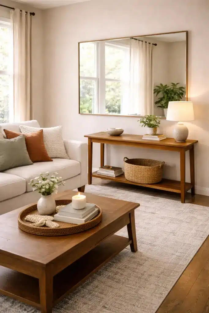 Cheap-Living-Room-Decor-Ideas-Add-Decorative-Mirrors-for Light-Space