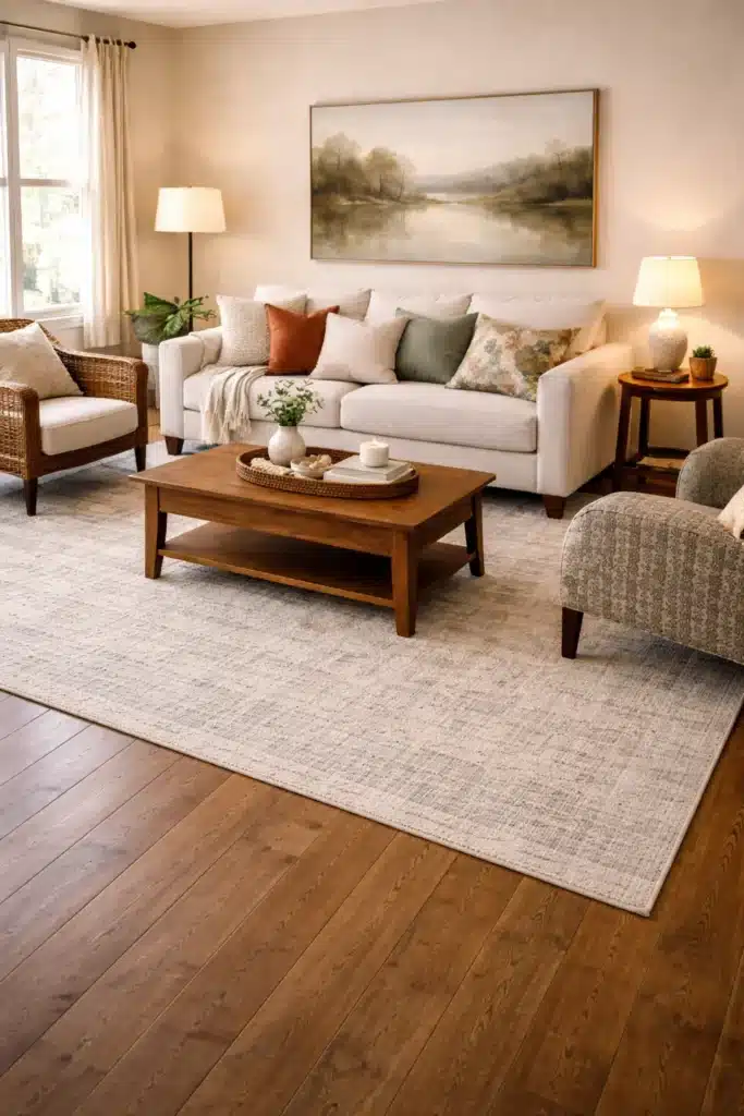 Cheap-Living-Room-Decor-Ideas-Add-a-Budget-Area-Rug
