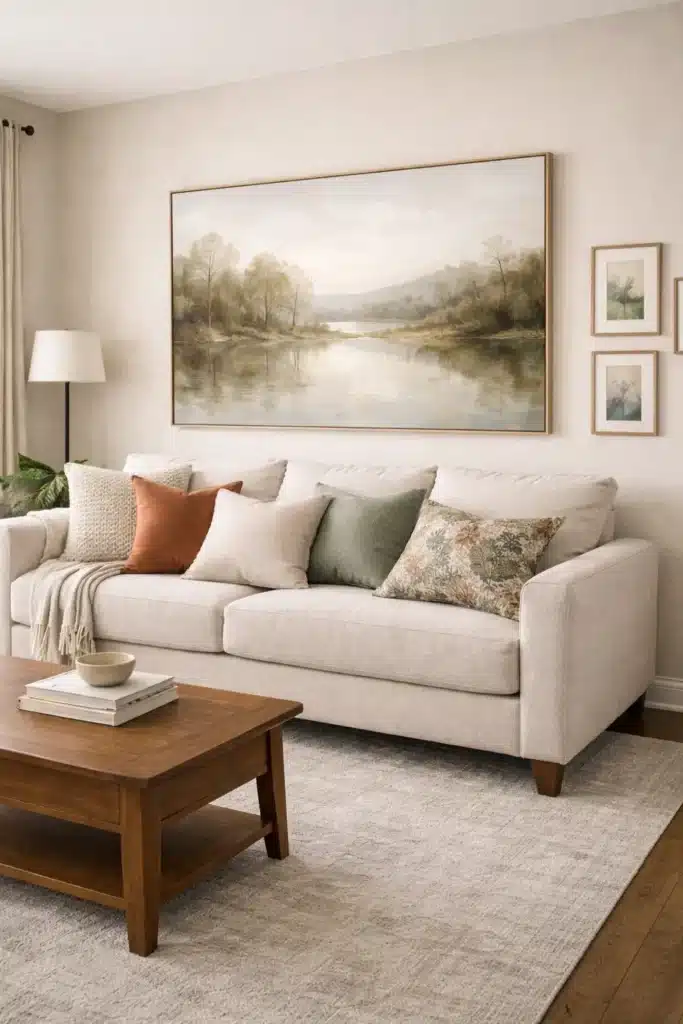 Cheap-Living-Room-Decor-Ideas-Use-Large-Scale-Wall-Art-Printable-or-DIY