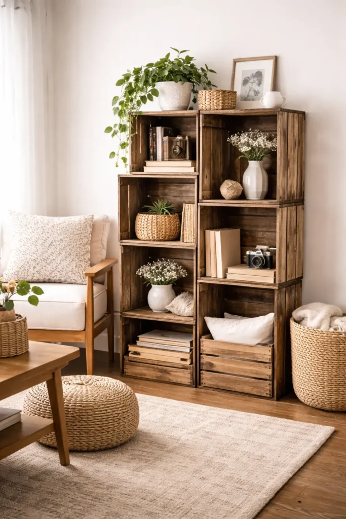 Upcycled-Wooden-Crates-21-budget-friendly-DIY-home-decor-projects