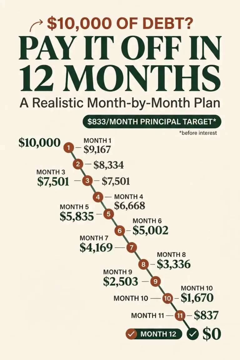 How to Pay Off $10,000 in Debt in 12 Months: A Realistic Month-by-Month Plan